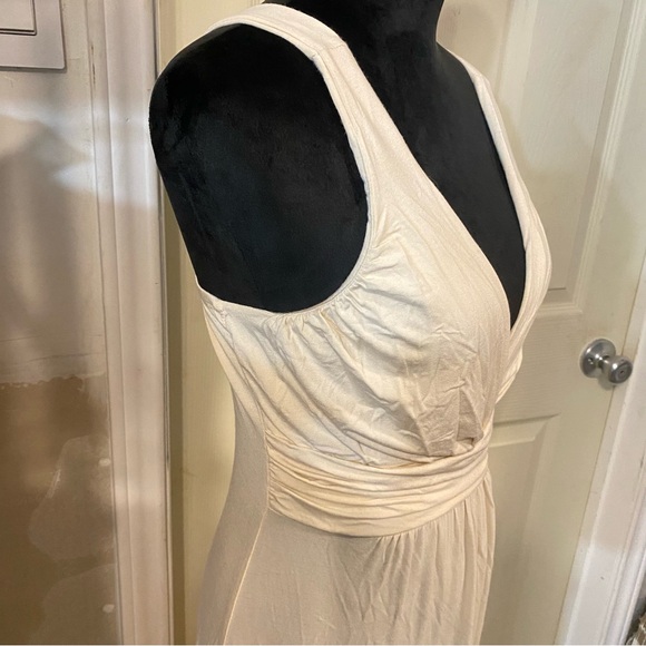 Coco Floor length Dress Women Large Beige white Sleeveless stretch summer dress - Picture 8 of 12